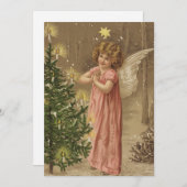 Vintage-kerstboom, Poster Angel en kerstboom (Voorkant / Achterkant)