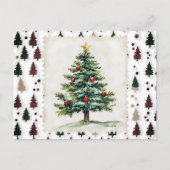 Vintage kerstboom postzegel feestdagenkaart (Voorkant)