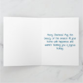 Vintage kerstboom postzegel kaart (Binnen)