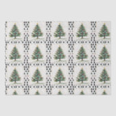 Vintage kerstboom postzegel tissuepapier (Voorkant)