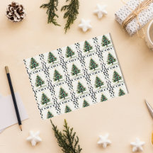 Vintage kerstboom postzegel