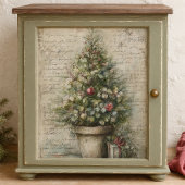 Vintage Kerstboom Pot Ephemera Decoupage Tissuepapier