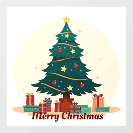 Vintage kerstboom raamsticker (Vel)