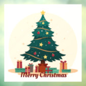 Vintage kerstboom raamsticker (Vel 3)