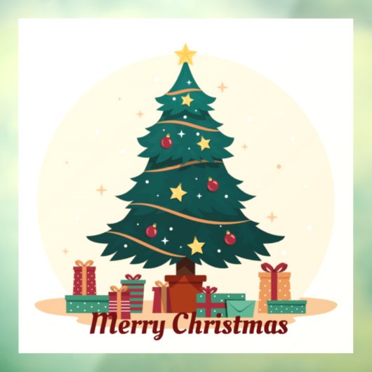 Vintage kerstboom raamsticker (Vel 3)