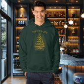 Vintage kerstboom - Retro Halftone Gold Hoodie