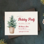 Vintage kerstboom rood feestdag kaart<br><div class="desc">Vintage Kerstboom Rode feestdag uitnodiging</div>