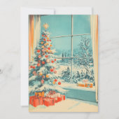 Vintage Kerstboom Scene Bericht Sjabloon (Voorkant)