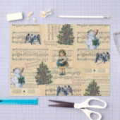 Vintage kerstboom Snowman Music-weefselpapier Tissuepapier (Craft)