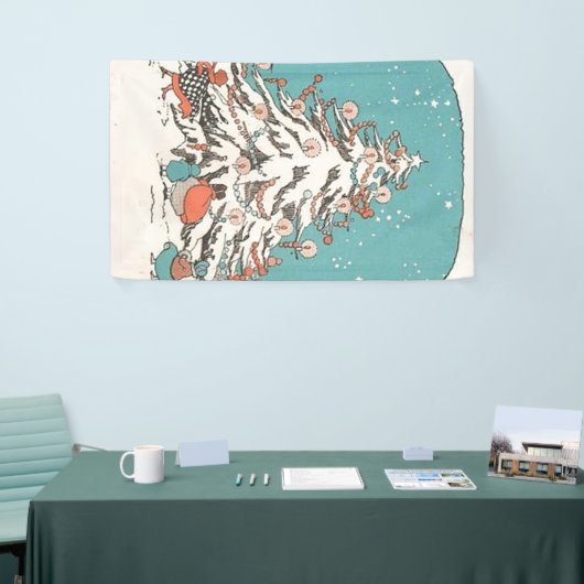 Vintage kerstboom spandoek (Beurs)