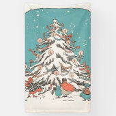 Vintage kerstboom spandoek (Verticaal)