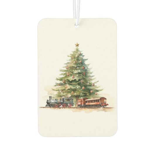 Vintage kerstboom & Speelgoed trein luchtverfrisse Luchtverfrisser (Achterkant)