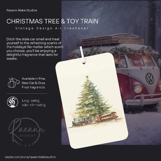 Vintage kerstboom & Speelgoed trein luchtverfrisse Luchtverfrisser