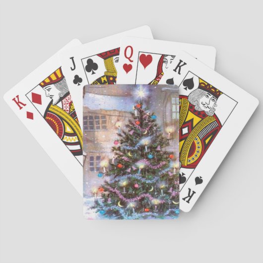 Vintage kerstboom speelkaarten (Achterkant)