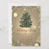 Vintage kerstboom sterren Uitnodiging feestdag (Voorkant)