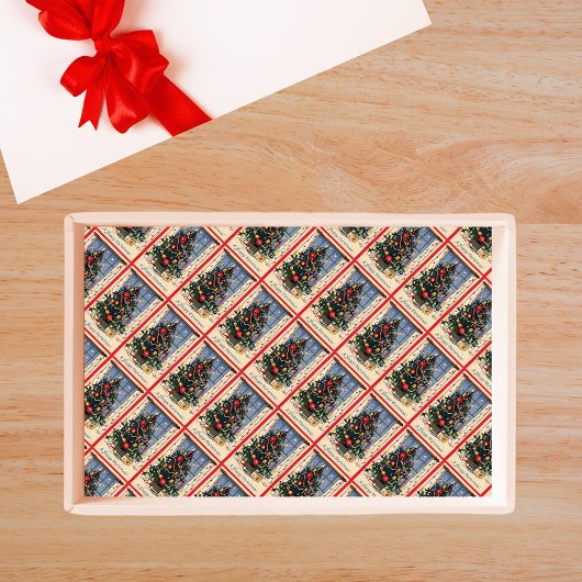 Vintage kerstboom tissuepapier