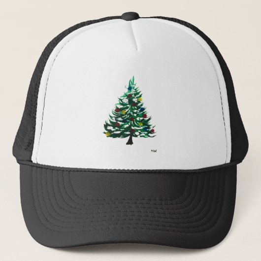Vintage kerstboom trucker pet (Voorkant)