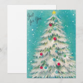 Vintage kerstboom voor u feestdagenkaart (Voorkant / Achterkant)