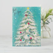 Vintage kerstboom voor u feestdagenkaart (Staand voorkant)