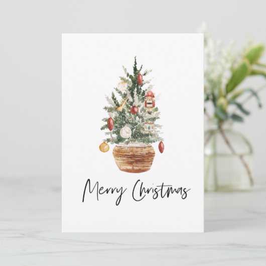 Vintage kerstboom | Vrolijk kerstfeest (Staand voorkant)