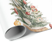 Vintage kerstboom | Vrolijk kerstfeest Cadeaupapier (Rol Hoek)