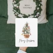 Vintage kerstboom | Vrolijk kerstfeest Feestdagenkaart