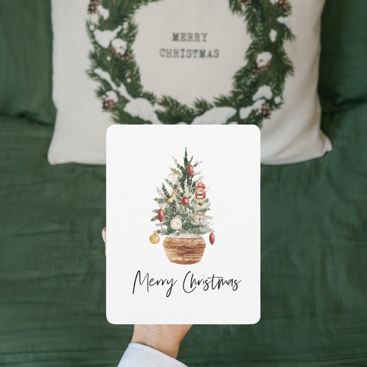 Vintage kerstboom | Vrolijk kerstfeest Feestdagenkaart