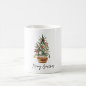 Vintage kerstboom | Vrolijk kerstfeest Koffiemok (Center)