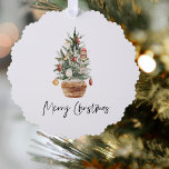 Vintage kerstboom | Vrolijk kerstfeest Ornament Kaart<br><div class="desc">Omarm de tijdloze charme van het vakantieseizoen met ons Waterverf kerstboomontwerp. Dit prachtige stuk vangt de geest van yuletide met een vleugje nostalgie, waardoor het de perfecte aanvulling op uw vakantie-inrichting en een prachtig cadeau voor uw dierbaren. Vier de magie van Kerstmis met dit Waterverf kerstboom ontwerp. Of u nu...</div>