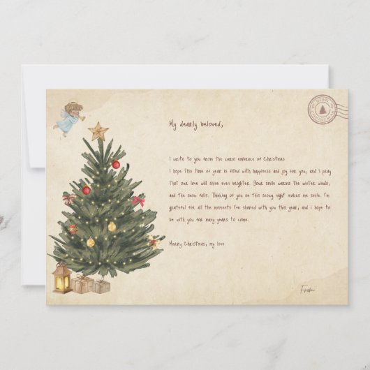Vintage kerstboom Wenskaart Feestdagenkaart (Voorkant)
