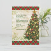 Vintage kerstboom wervelt Schotse Tartan Kaart (Staand voorkant)