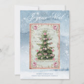 Vintage kerstboom Winter Sneeuwscene (Voorkant)