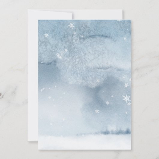 Vintage kerstboom Winter Sneeuwscene (Achterkant)