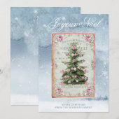 Vintage kerstboom Winter Sneeuwscene (Voorkant / Achterkant)