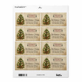 Vintage kerstboomadreslabel etiket (Full Sheet)
