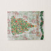 Vintage kerstboomfamilie - Kerstmis Legpuzzel (Horizontaal)