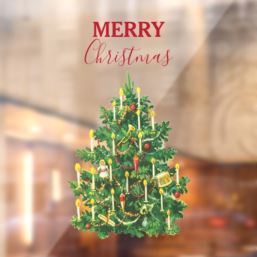 Vintage kerstboomfeestdag raamsticker (Vel 2)