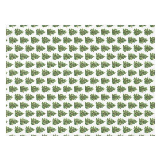 Vintage kerstboomfeestdag tafelkleed (Voorkant (Horizontaal))