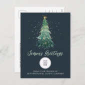 Vintage-kerstboomfirma Logo Business Feestdagenkaart (Voorkant / Achterkant)