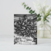 Vintage kerstboomfoto (1910) feestdagenkaart (Staand voorkant)
