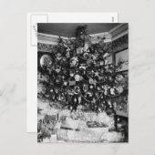 Vintage kerstboomfoto (1910) feestdagenkaart (Voorkant / Achterkant)