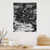 Vintage kerstboomfoto (1910) poster (Keuken)