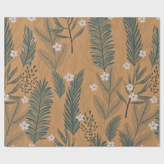 Vintage-kerstboomgaard Cadeaupapier (Vlak)