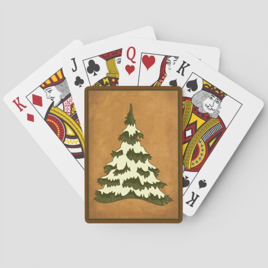 Vintage kerstboomkleppen pokerkaarten (Achterkant)