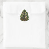 Vintage kerstboomklever ronde sticker (Tas)