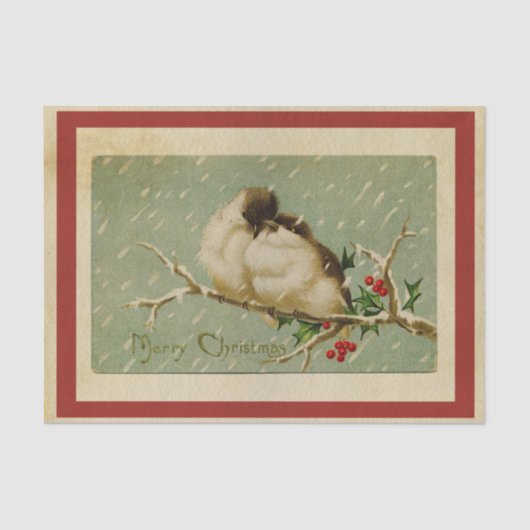 Vintage kerstboomluvetistpapier tissuepapier (Voorkant)