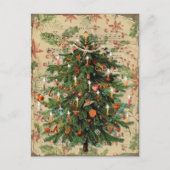 Vintage-kerstboommuziek Briefkaart (Voorkant)