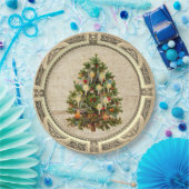 Vintage kerstboompapier Bord (Feest)
