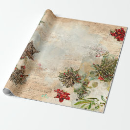 Vintage kerstboompapier cadeaupapier