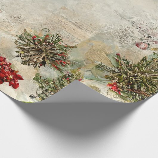 Vintage kerstboompapier cadeaupapier (Hoek)